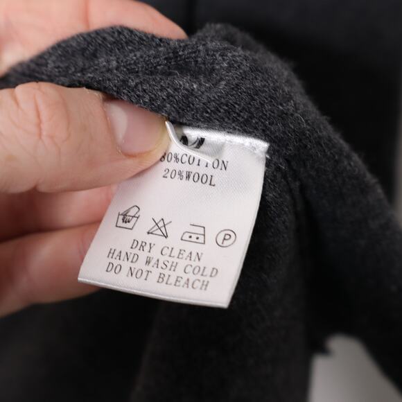 JULIETTE LONGUET Cotton Wool Sweater Coatigan Open Longline Gray Women's M - Picture 11 of 11